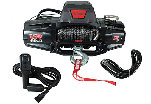WARN 103250 VR EVO 8 Standard Duty Winch with Steel Cable Synthetic Rope 12,000 lbs